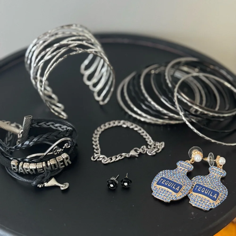 Bartender Black & Silver Jewelry Bundle
